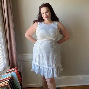 Calvin Klein striped seersucker spring dress Sz 12